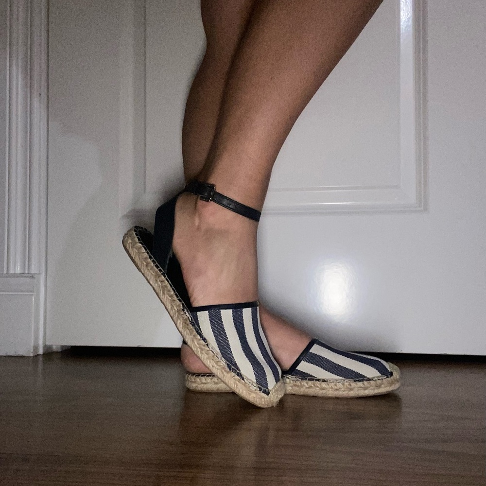 Sam Edelman Vivian Navy Striped Flat Espadrilles 7